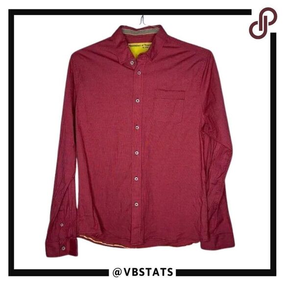 Descendent of Thieves by Dres Ladro Large Cherry Red Long Sleeve Shirt - Picture 1 of 7